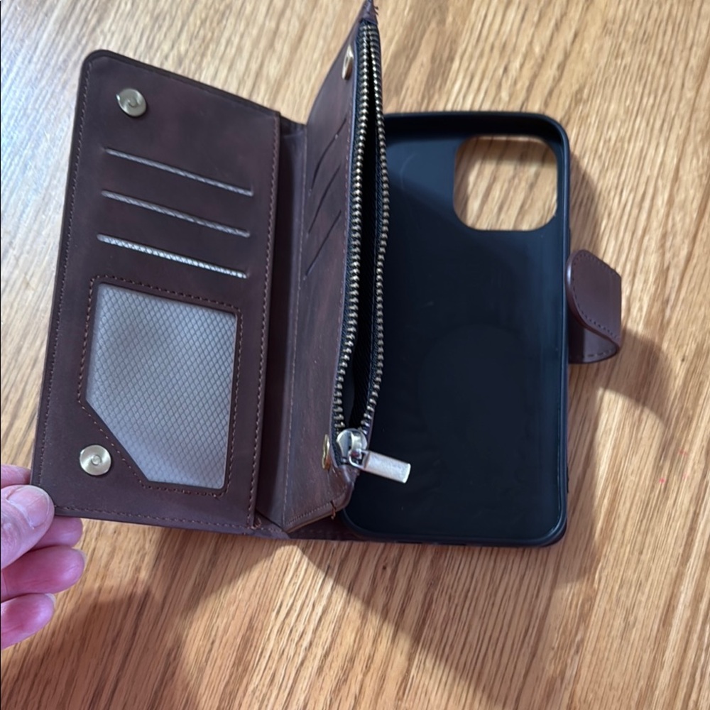 Brown Leather Wallet Phone Case IPhone 13 Pro Max